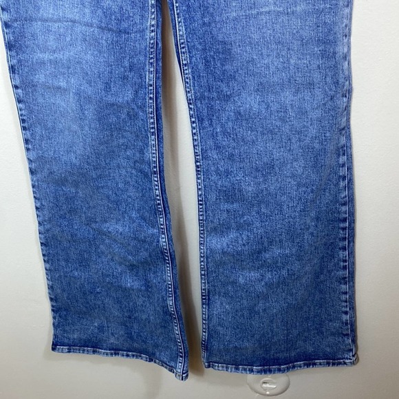 NEW Free People Thunderbird pink lightning bolt flare jeans, 33 - Picture 6 of 12